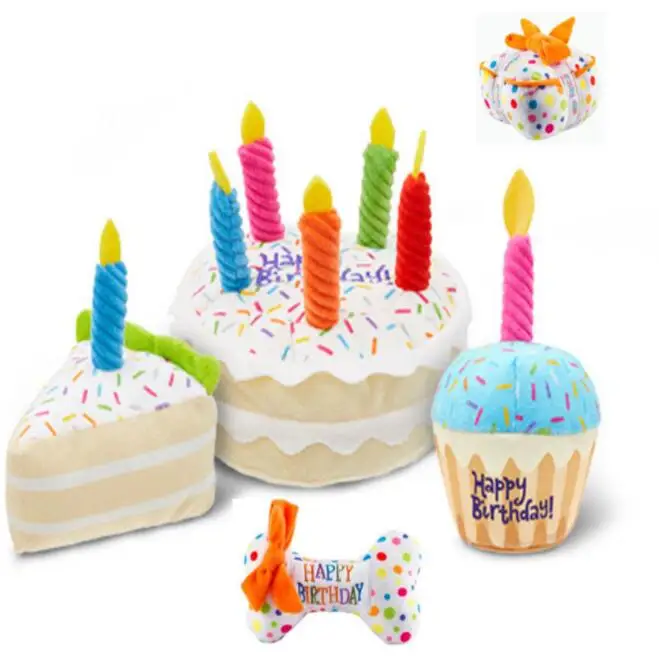 Pet Dog Cat Cute Plush Birthday Cake Doll Bite-resistant Play Squeaky Chew Toy, Optional
Pet Dog Cat Cute Plush Birthday Cake Doll Bite-resistant Play Squeaky Chew Toy, Optional