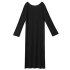 Casual Comfort Round Neck Straight Long Sleeve Knit Dress