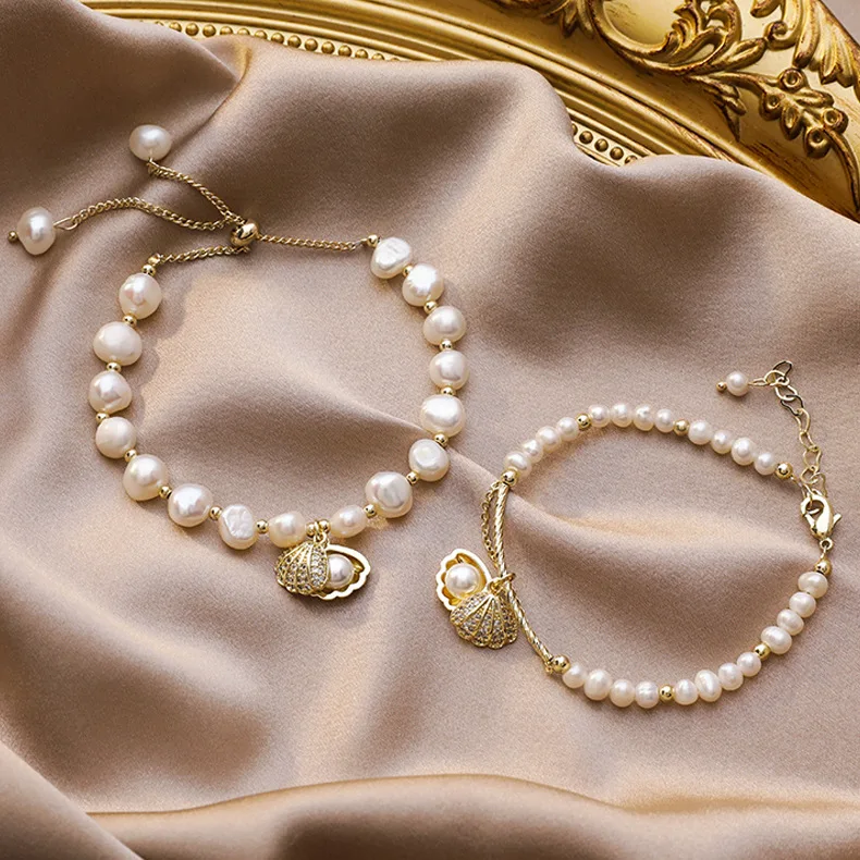 New Designer Elegant Shell French Bracelet Women Vintage Baroque Pearl Charm Bracelet (KB8276), As picture
New Designer Elegant Shell French Bracelet Women Vintage Baroque Pearl Charm Bracelet (KB8276), As picture