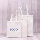 Wholesale organic cotton custom printed tote canvas bag Promotional cheap blank cotton tote bags with logo printed