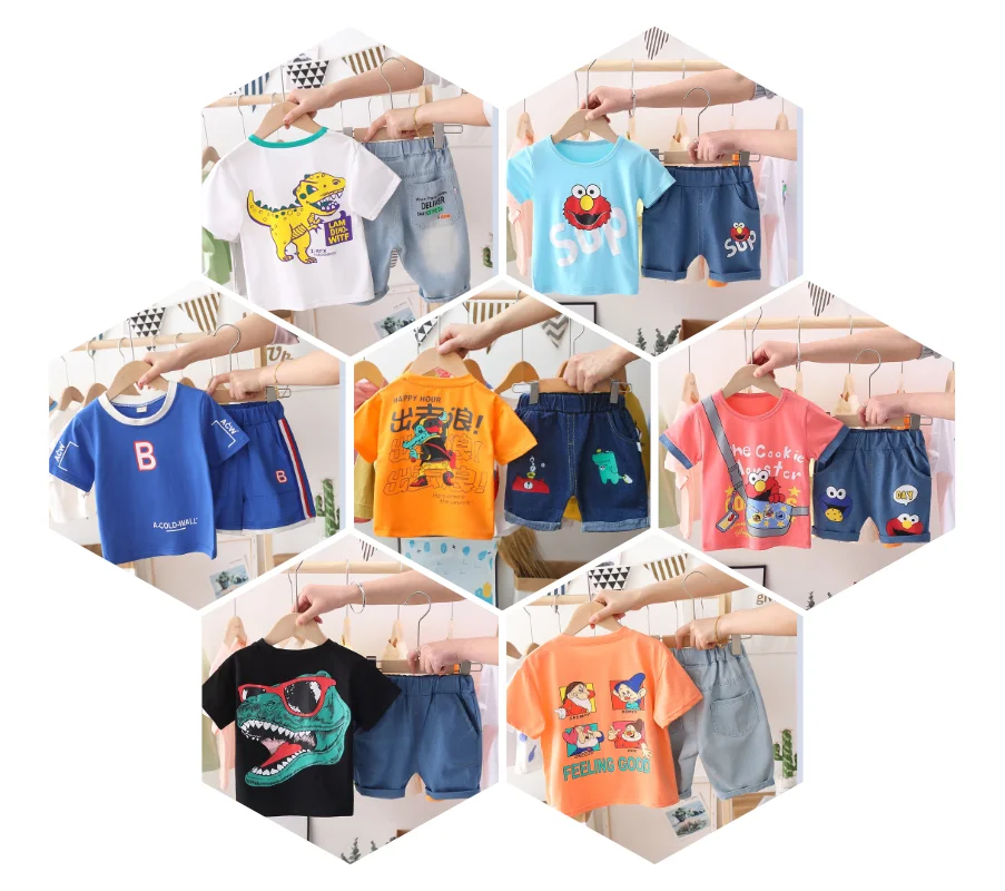 Cotton children's T-shirt set The most innovative design of short-sleeved shorts two-piece factory direct sales
Cotton children's T-shirt set The most innovative design of short-sleeved shorts two-piece factory direct sales