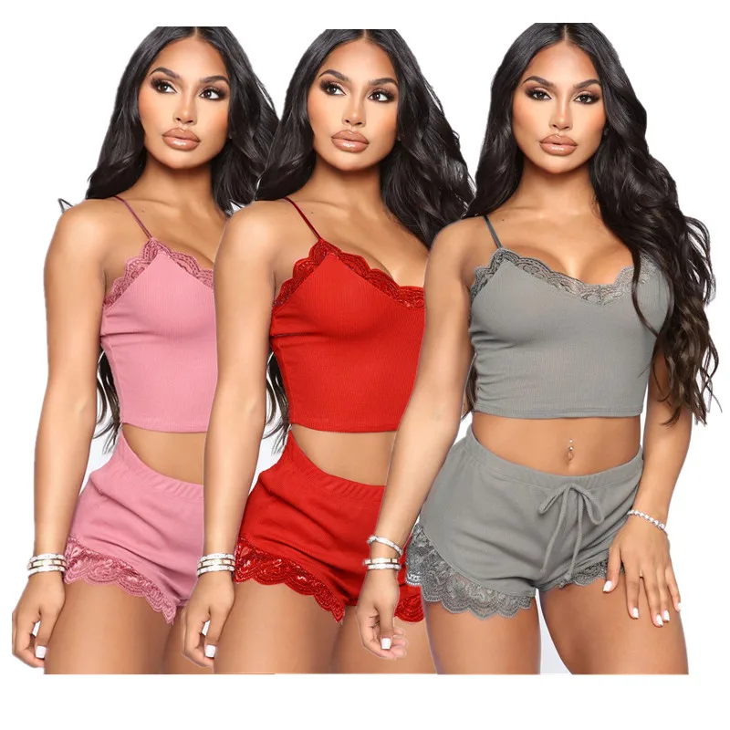 Wholesale Solid Color Sexy Two Piece Pajama Set For Women Lounge wear Pyjama Plus Size Women's Sleepwear, 8 colors
Wholesale Solid Color Sexy Two Piece Pajama Set For Women Lounge wear Pyjama Plus Size Women's Sleepwear, 8 colors