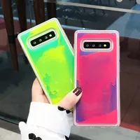 

Luminous Neon Sand phone case For Samsung Galaxy S8 S9 S10 Plus Note 10 8 9 Glow In The Dark Liquid Glitter Quicksand Case
