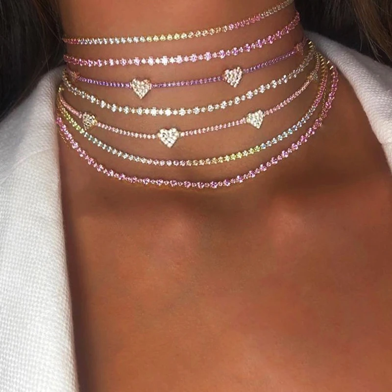 Fashion New Crystal Love Heart Necklace Clavicle Chain Choker Necklace Party Jewelry Gift
Fashion New Crystal Love Heart Necklace Clavicle Chain Choker Necklace Party Jewelry Gift