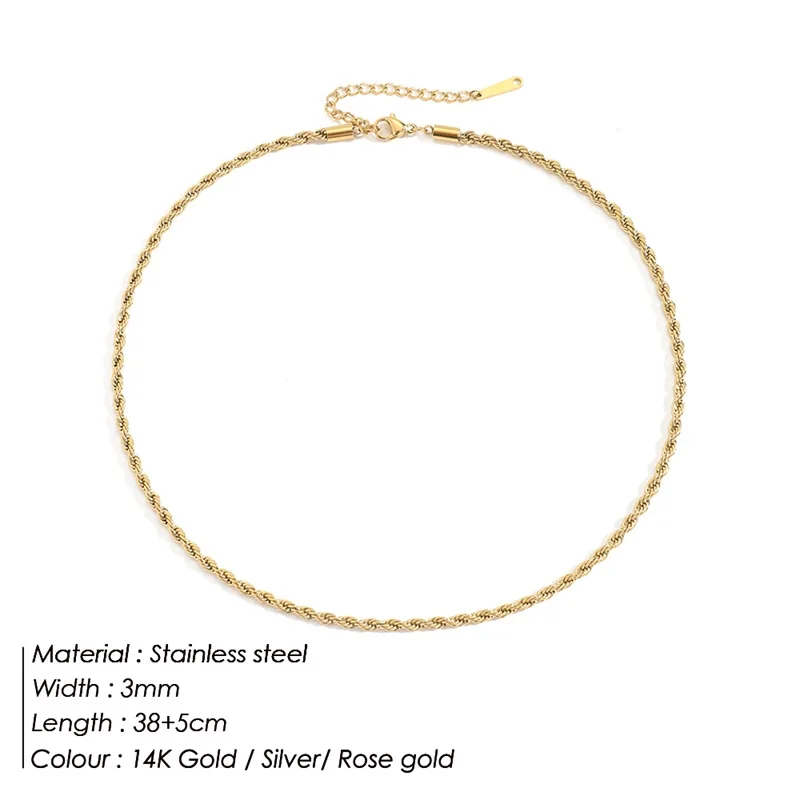 Stainless steel jewelry 18K gold fashion jewelry PVD gold plated necklace chain, Silver / gold / rose gold
Stainless steel jewelry 18K gold fashion jewelry PVD gold plated necklace chain, Silver / gold / rose gold
