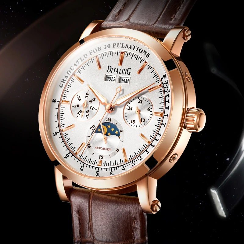 Luminous Fashion Men Stainless Steel Watches Luxury Mechanical Wristwatch Moon Phase Trioculus Men Business Casual Watch
Luminous Fashion Men Stainless Steel Watches Luxury Mechanical Wristwatch Moon Phase Trioculus Men Business Casual Watch
