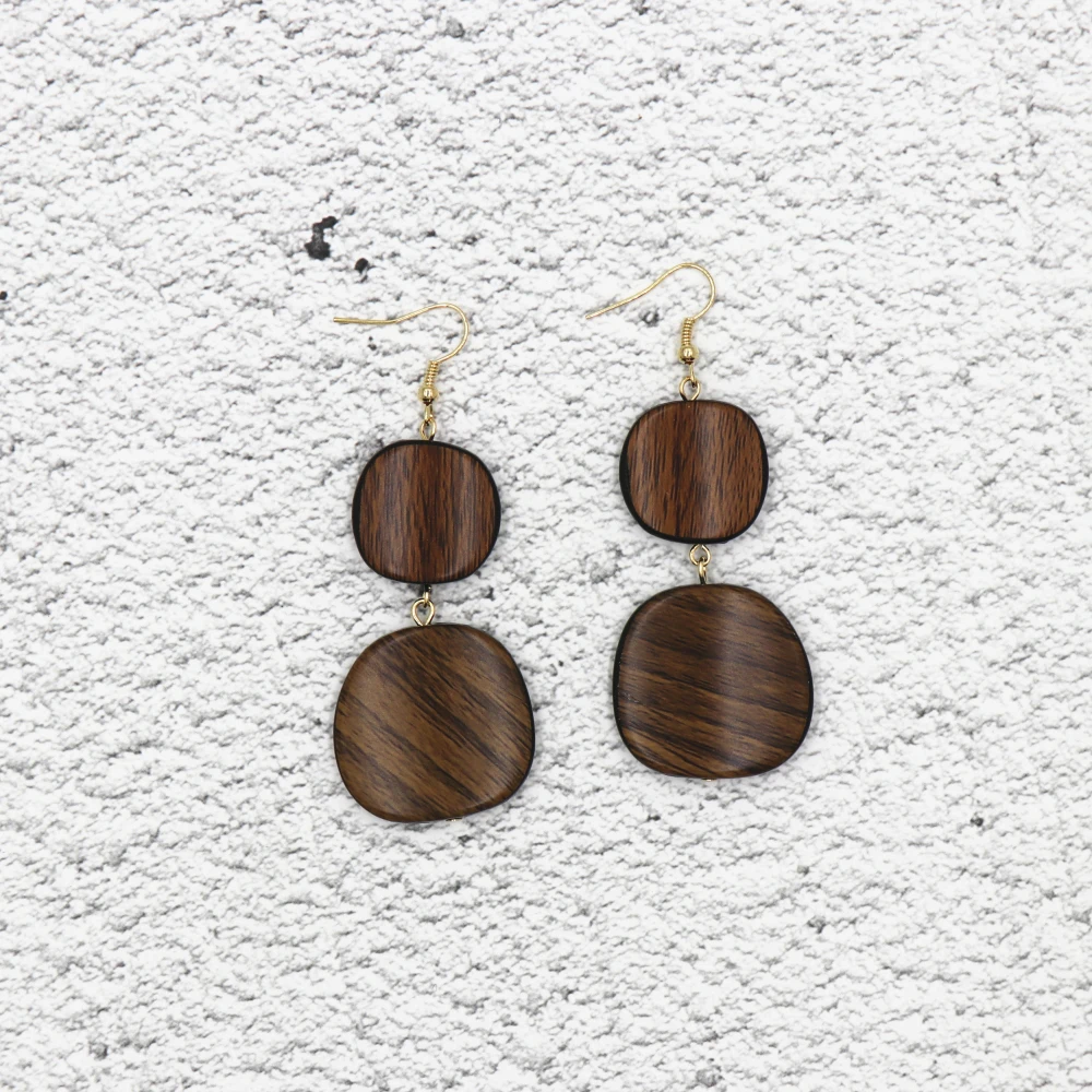 Wholesale Fashion Trendy Wooden Dangle Drop Earrings Brown for Women Creative Jewelry, Colorful
Wholesale Fashion Trendy Wooden Dangle Drop Earrings Brown for Women Creative Jewelry, Colorful