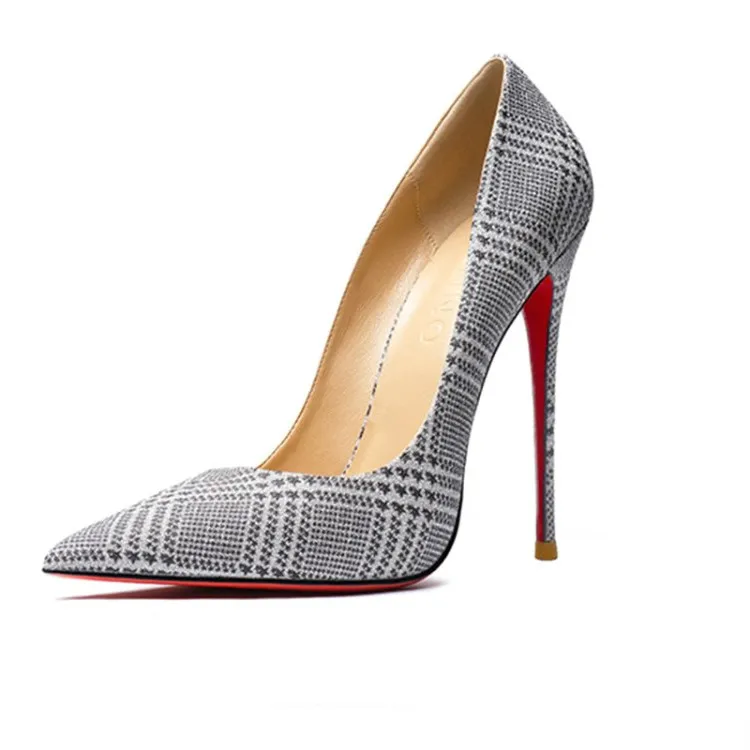 Soulier Femme Talons Good Quality Female Pumps 12CM Red Bottom Heels for Sexy Women, Grey
Soulier Femme Talons Good Quality Female Pumps 12CM Red Bottom Heels for Sexy Women, Grey