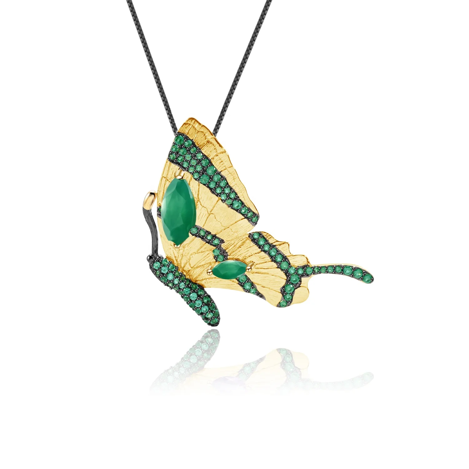 Abiding Natural Green Agate 925 Sterling Silver Handmade Butterfly Gold Plated Brooch Jewelry Women
Abiding Natural Green Agate 925 Sterling Silver Handmade Butterfly Gold Plated Brooch Jewelry Women