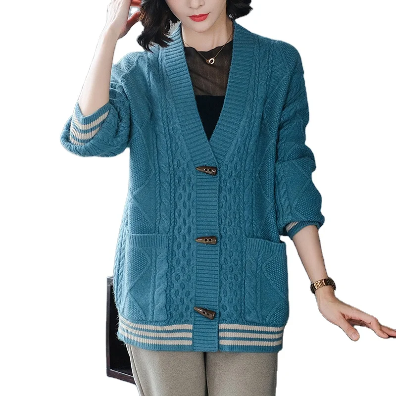 Women Loose V-neck Knitted Cardigan Sweater Korean Single-breasted Pockets Outerwear Tops 2021 Harajuku Print Sweaters Top, Many colors are available
Women Loose V-neck Knitted Cardigan Sweater Korean Single-breasted Pockets Outerwear Tops 2021 Harajuku Print Sweaters Top, Many colors are available