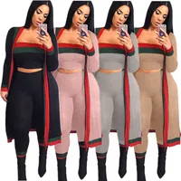Fall Winter plus size three-piece set stripes bodycon vest and pencil pants cardigan for women
Fall Winter plus size three-piece set stripes bodycon vest and pencil pants cardigan for women