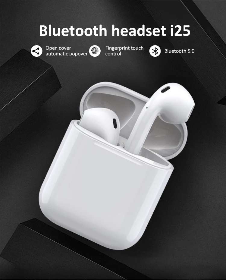 i25 earphone bluetooth wireless tws earbuds earphones with mic in ear noise cancelling Pop-up sports true wireless headphone - ANKUX.COM