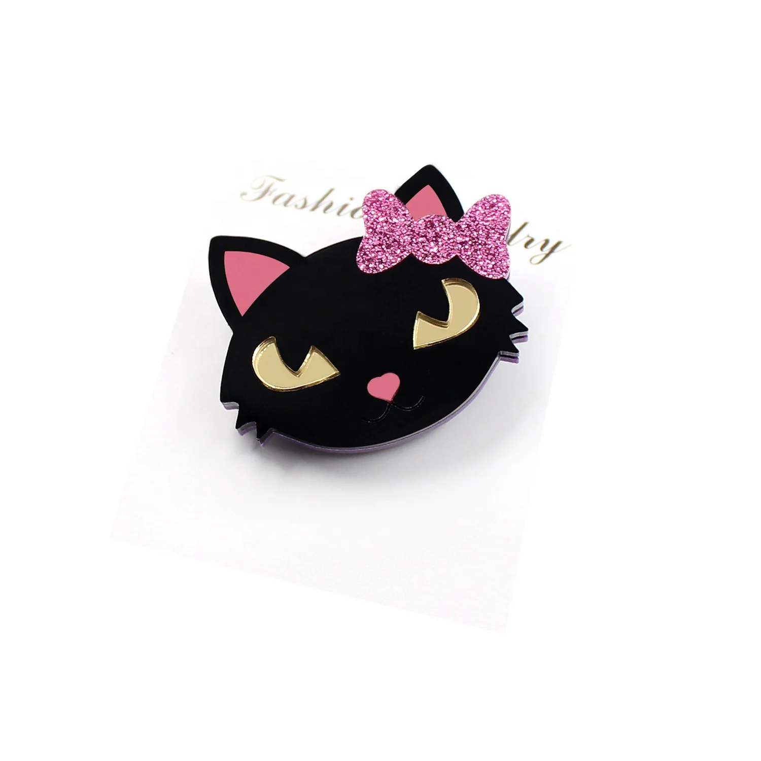 BR108 Halloween Brooch (safe pin) Holiday Statements Glitter Bow Black Cat Acrylic Brooch, Picture
BR108 Halloween Brooch (safe pin) Holiday Statements Glitter Bow Black Cat Acrylic Brooch, Picture