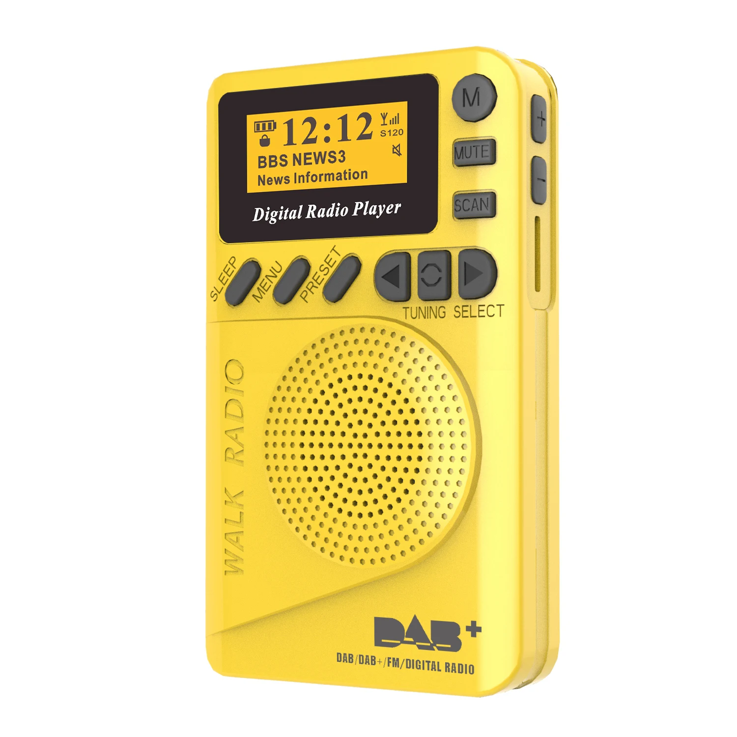 Longer playtime portable miniDAB+ radio receiver with lower power product design and 1000mAh rechargeable Lithium battery inside, Yellow
Longer playtime portable miniDAB+ radio receiver with lower power product design and 1000mAh rechargeable Lithium battery inside, Yellow