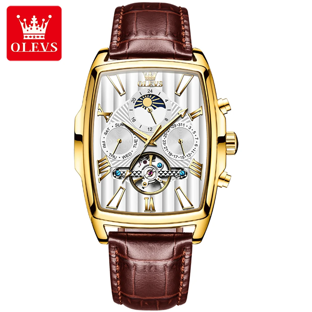 OLEVS 6675 Stainless Steel Genuine Leather Strap Factory Oem Luxury Design Square Automatic Mechanical Wrist Watch
OLEVS 6675 Stainless Steel Genuine Leather Strap Factory Oem Luxury Design Square Automatic Mechanical Wrist Watch
