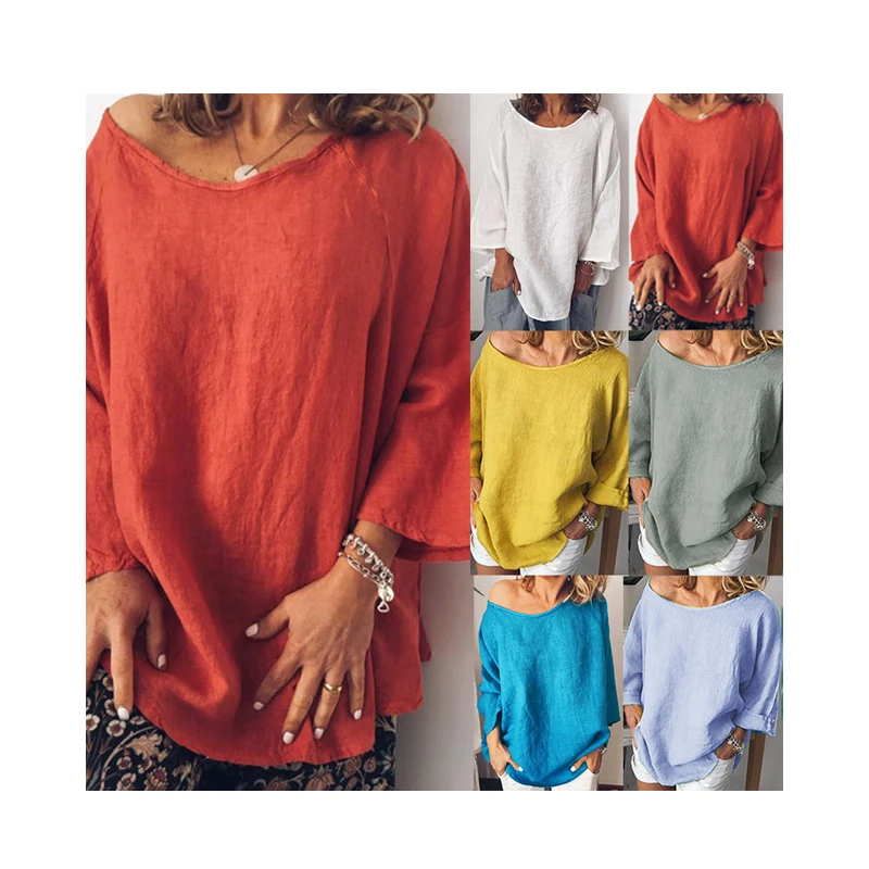 CL-0472 summer fashion breathable o neck loose plus size women top shirt cotton solid color linen women casual shirts, Picture showed
CL-0472 summer fashion breathable o neck loose plus size women top shirt cotton solid color linen women casual shirts, Picture showed
