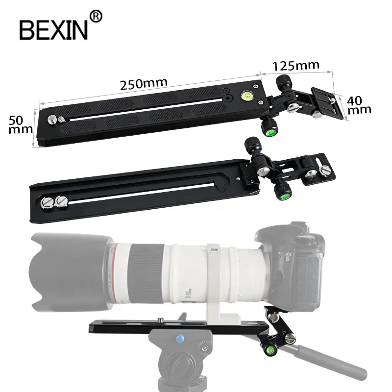 BEXIN 250mm Camera telephoto long focus lens body bracket Holder extension quick release plate for manfrotto Hydraulic head
BEXIN 250mm Camera telephoto long focus lens body bracket Holder extension quick release plate for manfrotto Hydraulic head