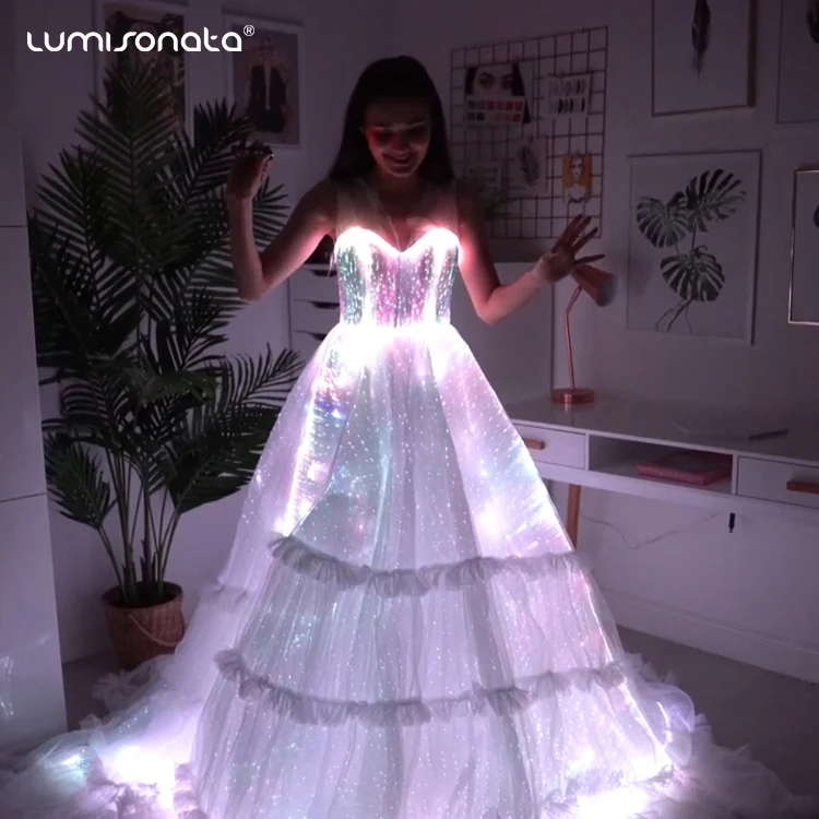2021 Fashion High Quality Lady Bridal Gowns Dresses Led light up Luminous Dance Costumes Luminous Dress
2021 Fashion High Quality Lady Bridal Gowns Dresses Led light up Luminous Dance Costumes Luminous Dress