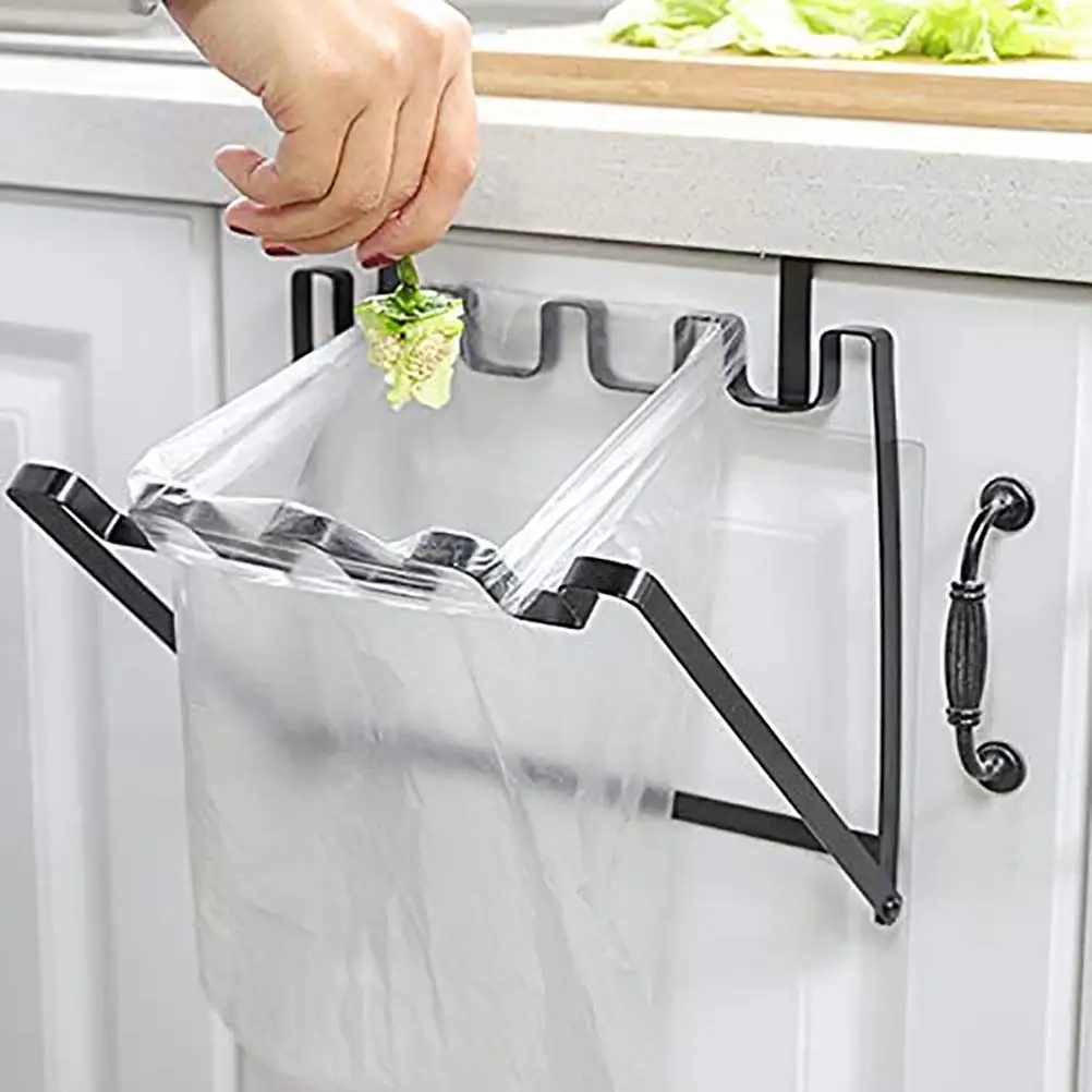 Stainless Steel Foldable Trash Rack Garbage Bag Holder Door Back Type Multi-Functional for Kitchen Hook Hang Dishcloth, White/black
Stainless Steel Foldable Trash Rack Garbage Bag Holder Door Back Type Multi-Functional for Kitchen Hook Hang Dishcloth, White/black