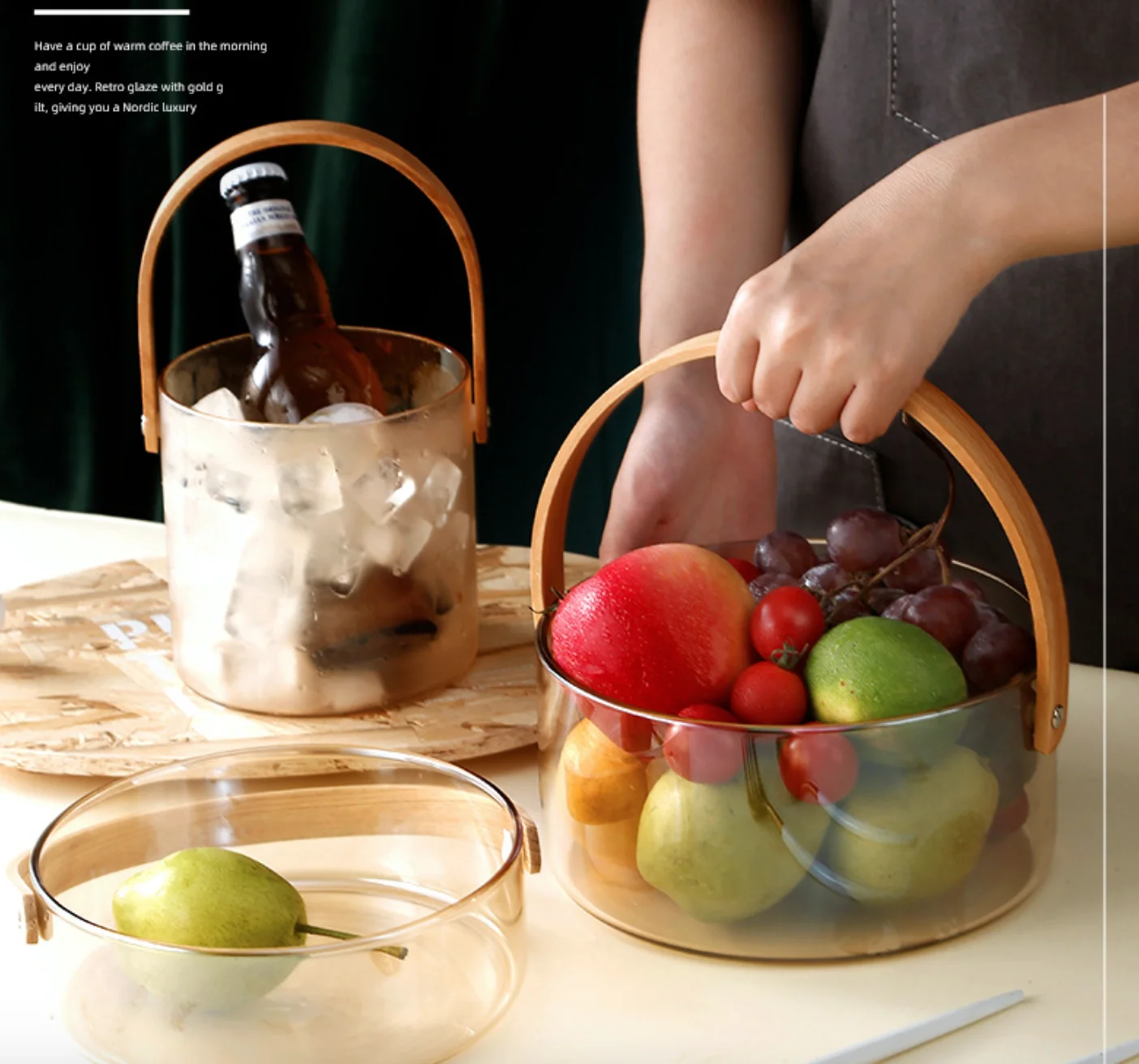 wine or champagne bottle ice bucket kitchen fruits and vegetable storage container, Amber /grey /colorless
wine or champagne bottle ice bucket kitchen fruits and vegetable storage container, Amber /grey /colorless