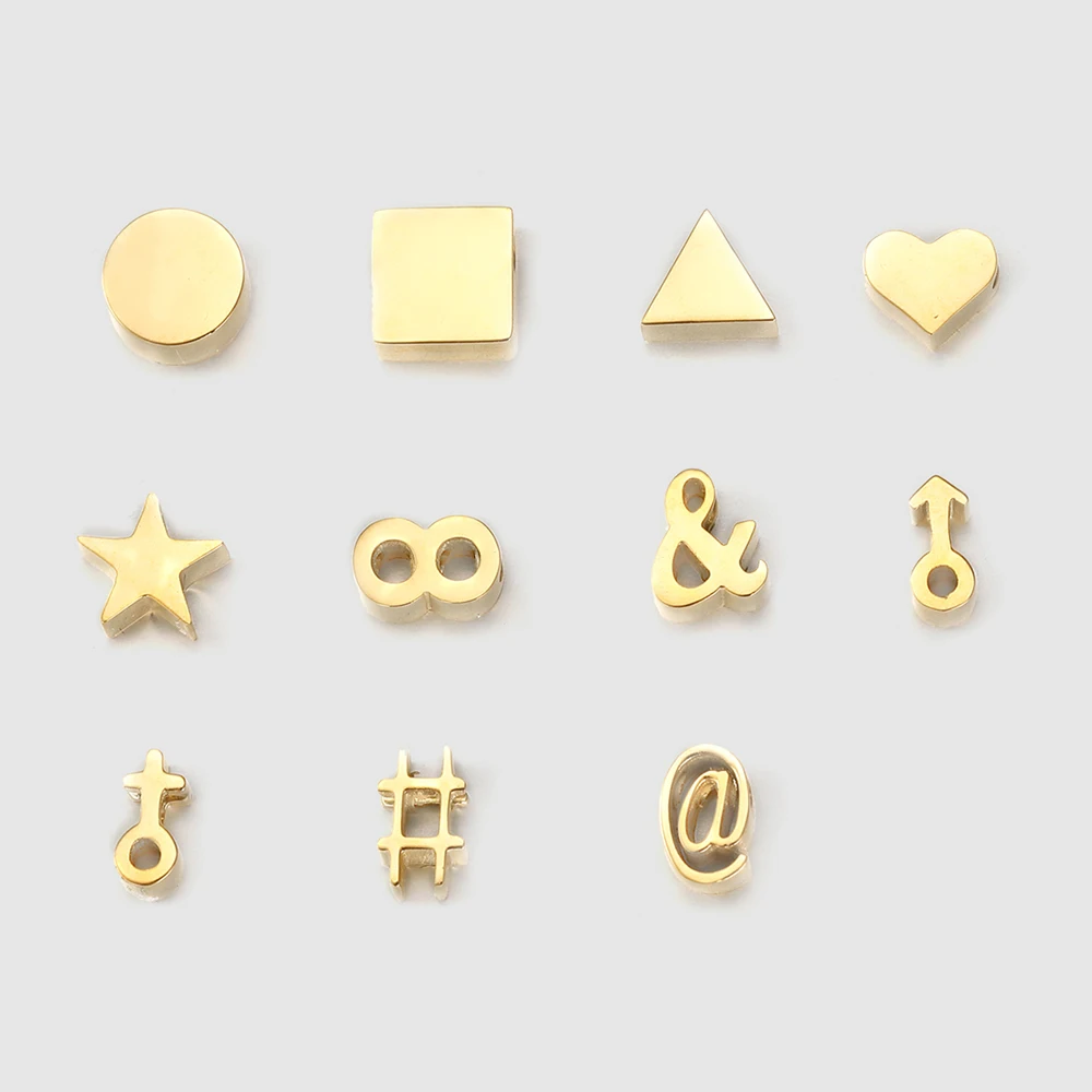 Personalized Gold Filled Custom Stainless Steel Pendant DIY Handmade Star Heart Symbol Pattern Bracelet Necklace Accessories, 14k gold color
Personalized Gold Filled Custom Stainless Steel Pendant DIY Handmade Star Heart Symbol Pattern Bracelet Necklace Accessories, 14k gold color