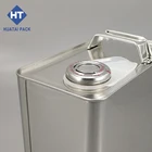 4L metal empty square chemical oil paint metal tin can with handle and lid