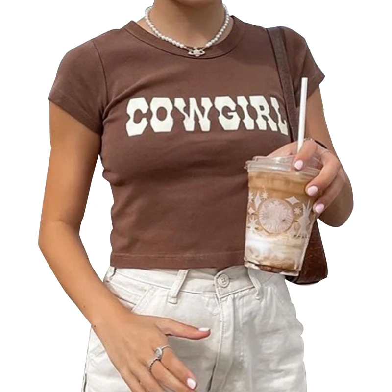 Vintage Cow Girl Sexy Female Crop Tops Casual Short Sleeve Cotton Pullover Tees Summer Slim Streetwear Women T-shirt, Customized color
Vintage Cow Girl Sexy Female Crop Tops Casual Short Sleeve Cotton Pullover Tees Summer Slim Streetwear Women T-shirt, Customized color