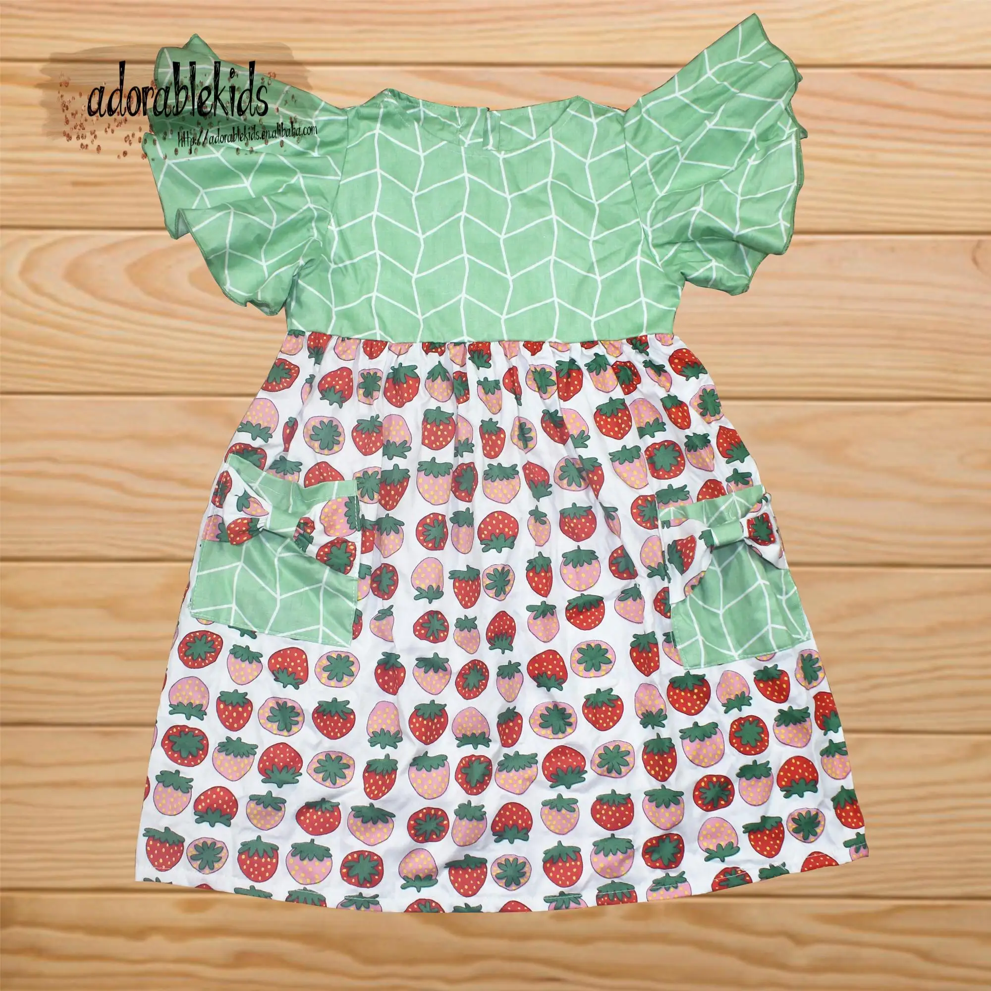 2020 kids girls dresses baby clothing toddler boutique baby girls strawberry dress lovely