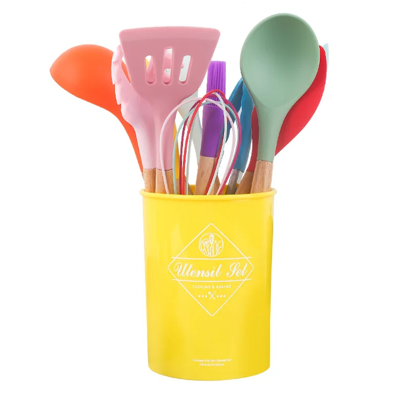 Nordic 11 pieces of silicone silicone kitchen accessories cookware wooden handle kitchen utensils
Nordic 11 pieces of silicone silicone kitchen accessories cookware wooden handle kitchen utensils