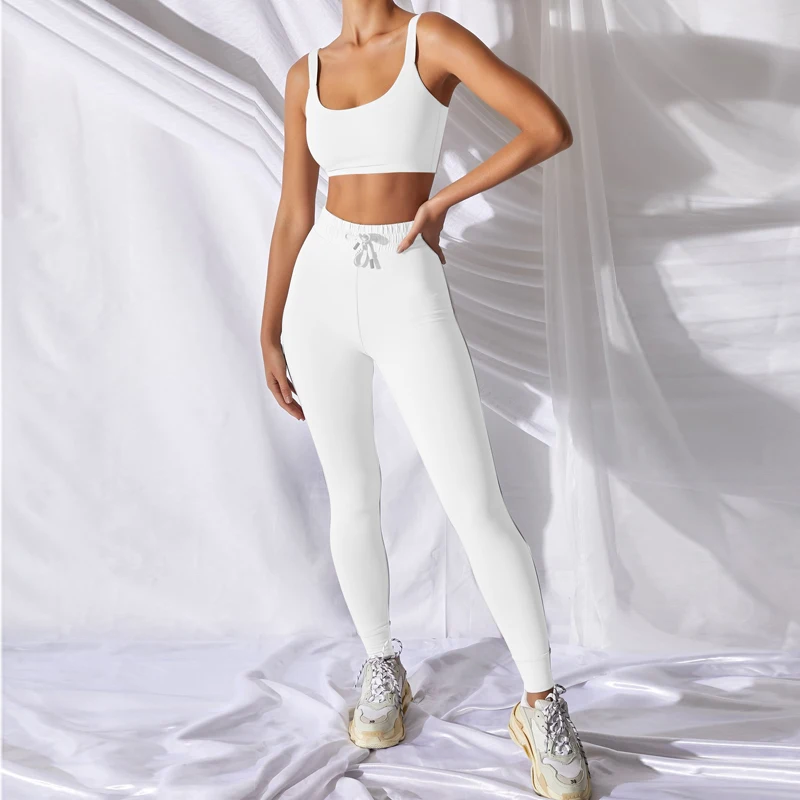 Solid Color Elastic Strap Two Piece Set Women Clothing Summer 2 Piece Set Women Pant Two Piece Sport Set 
Solid Color Elastic Strap Two Piece Set Women Clothing Summer 2 Piece Set Women Pant Two Piece Sport Set