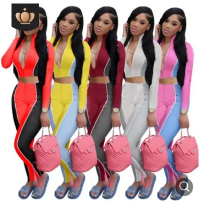 Fall 2020 amazon sold in Europe and the color matching of tall waist zipper brief paragraph two-piece leisure sports
Fall 2020 amazon sold in Europe and the color matching of tall waist zipper brief paragraph two-piece leisure sports