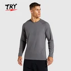 GT003 custom slim fit shirt mens gym clothes long sleeve fitness t shirt