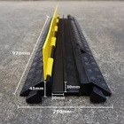 PVC Rubber Mat Cable Cover Speed Humps Road Bump Cable Protector Cable Wire Cord Ramp