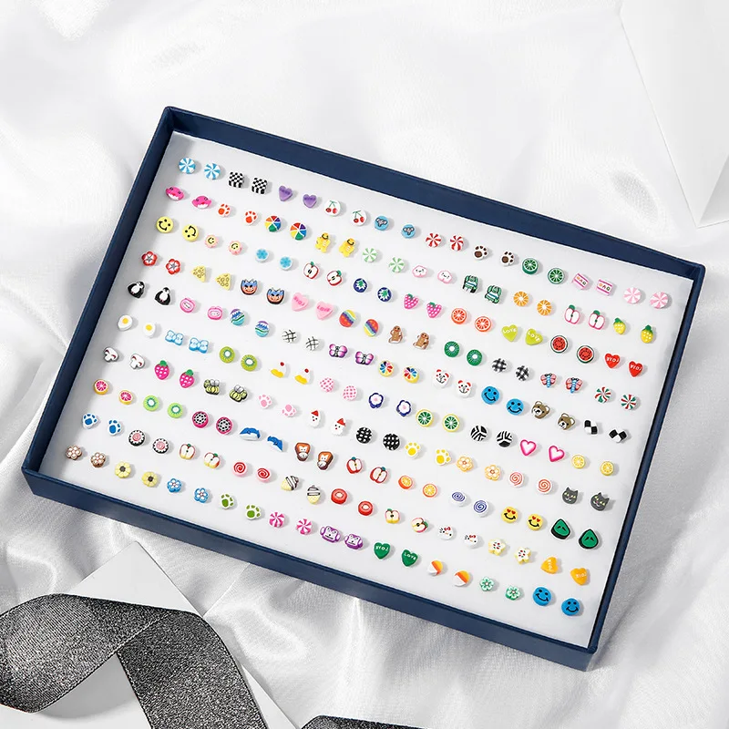 Hot Sale Creative personality 100 pairs of boxed set plastic alloy set of ear studs earrings for women, Picture
Hot Sale Creative personality 100 pairs of boxed set plastic alloy set of ear studs earrings for women, Picture