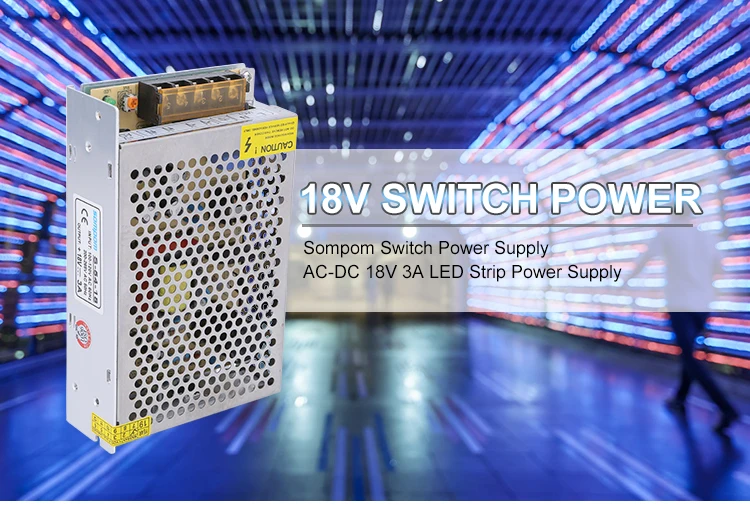 Electric Power Supply 54W Equipment DC 18v 3a power supply transformers 18v smps regulated