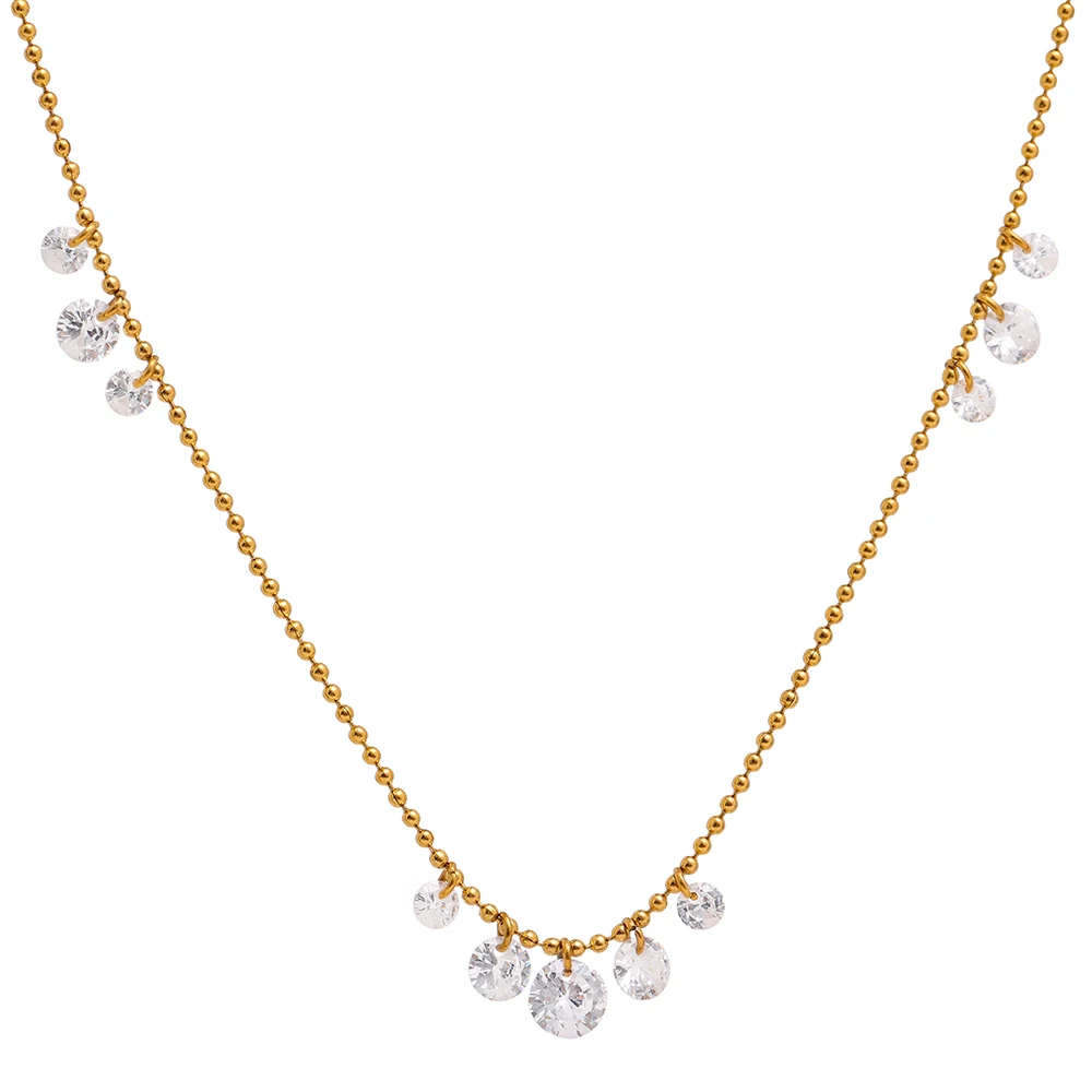 JINYOU 680A Trendy Metal 18K Gold Plated Necklace Cubic Zirconia Jewelry Stainless Steel Chain Necklace
JINYOU 680A Trendy Metal 18K Gold Plated Necklace Cubic Zirconia Jewelry Stainless Steel Chain Necklace