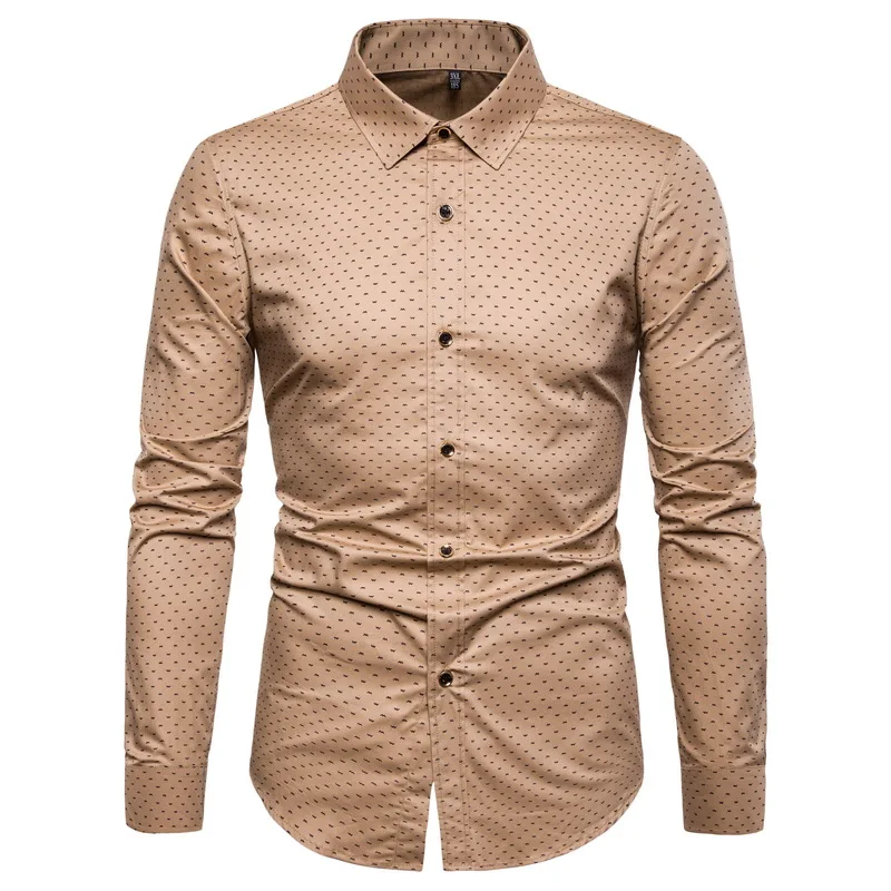 Fashionable Shirt New slim long sleeve men's business leisure spring shirt letter printed cotton
Fashionable Shirt New slim long sleeve men's business leisure spring shirt letter printed cotton