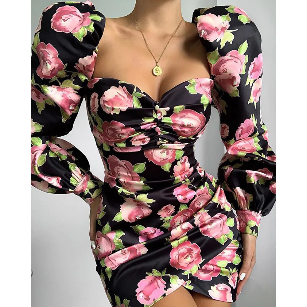 New Design Women Floral Print Sexy Low Cut Bubble Bodycon Mini Dresses, Black or custom
New Design Women Floral Print Sexy Low Cut Bubble Bodycon Mini Dresses, Black or custom