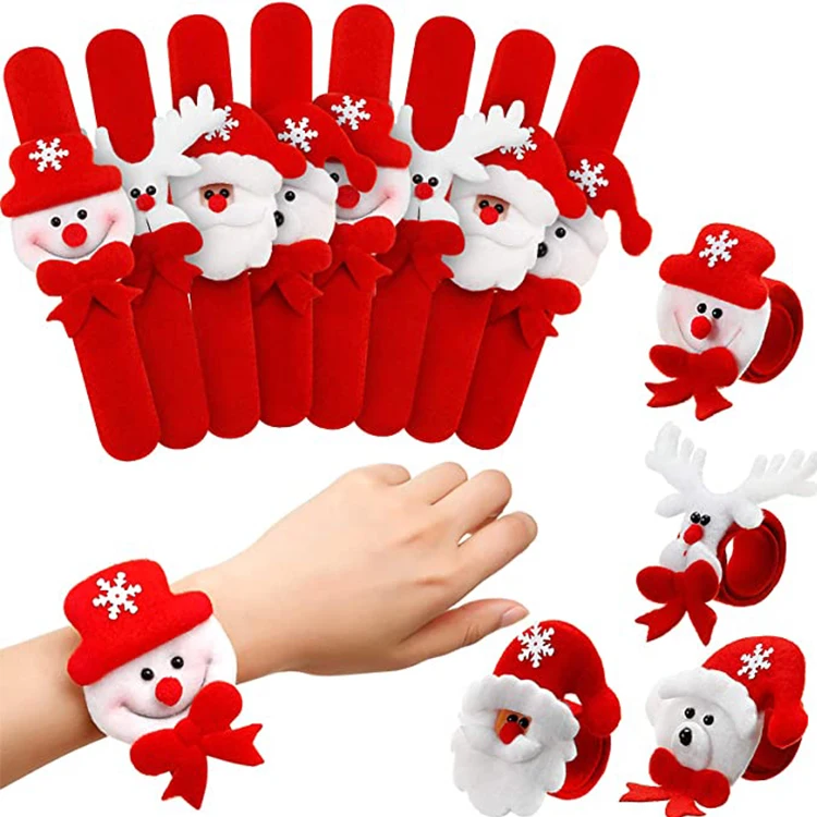 

Christmas Decorations for Girls and Boys Reindeer Bear Snowman Bracelets Slap Bracelet Christmas Bracelet, Picture shows