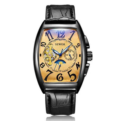 

Sewor 577# Best Selling Self Winding Automatic Mechanical Tourbillon Luxury Brand Watch Fashion Hour Clock Watch Men, 2 colors
