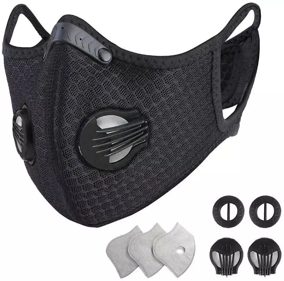 PM2.5 Outdoor Cycling Sport Mask Face Cover Double Valves Cover Activated Carbon Filter Bicycle Mask Hunting Equipment, Black blue red grey pink...
PM2.5 Outdoor Cycling Sport Mask Face Cover Double Valves Cover Activated Carbon Filter Bicycle Mask Hunting Equipment, Black blue red grey pink...