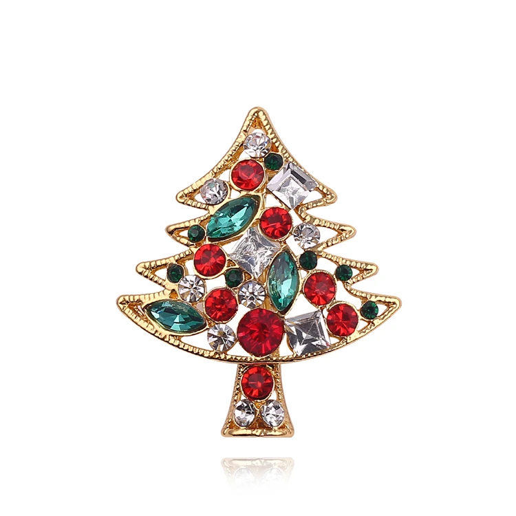 Colorful Christmas Tree Brooch Fashion Engraving Rhinestone Crystal Gold Brooch Decorated Christmas Jewelry
Colorful Christmas Tree Brooch Fashion Engraving Rhinestone Crystal Gold Brooch Decorated Christmas Jewelry