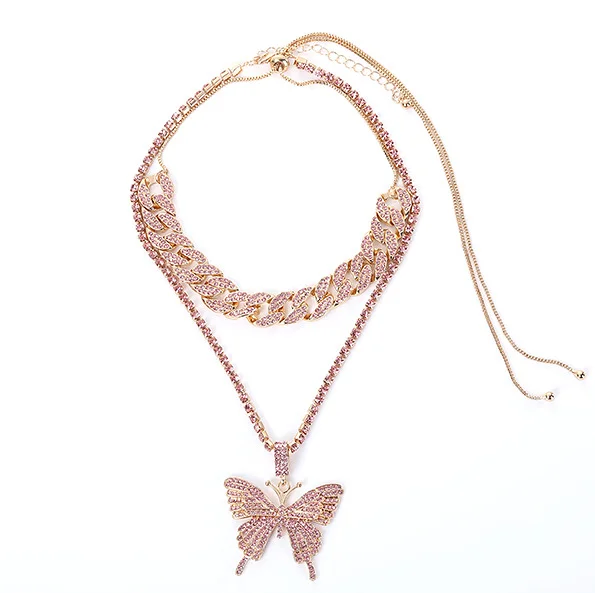 Wholesale custom gold silver butterfly Miami cuban link chain necklaces stainless steel cuban link chain choker for women
Wholesale custom gold silver butterfly Miami cuban link chain necklaces stainless steel cuban link chain choker for women