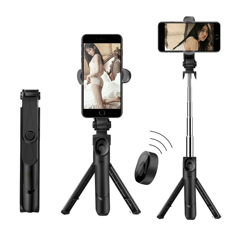 

Wireless Remote Extendable Selfie Stick Monopod phone stand holder 3 in 1 Camera Tripod for smartphone, White black
