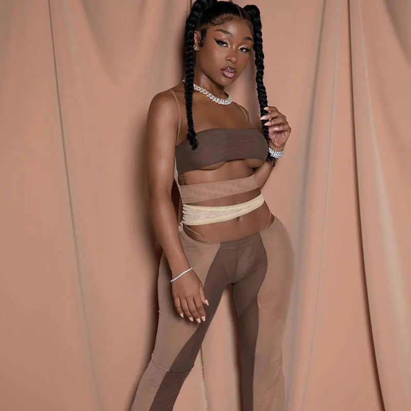 2021 New Arrival Club Wear Solid Color Block Romper Mesh Jumpsuit For Women
2021 New Arrival Club Wear Solid Color Block Romper Mesh Jumpsuit For Women