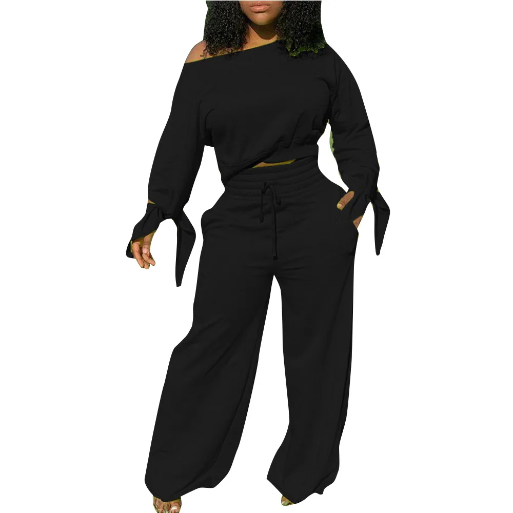 New product ideas 2021 fall winter two piece outfits women clothing fashion solid sweatshirt with wide leg pants set, Picture
New product ideas 2021 fall winter two piece outfits women clothing fashion solid sweatshirt with wide leg pants set, Picture