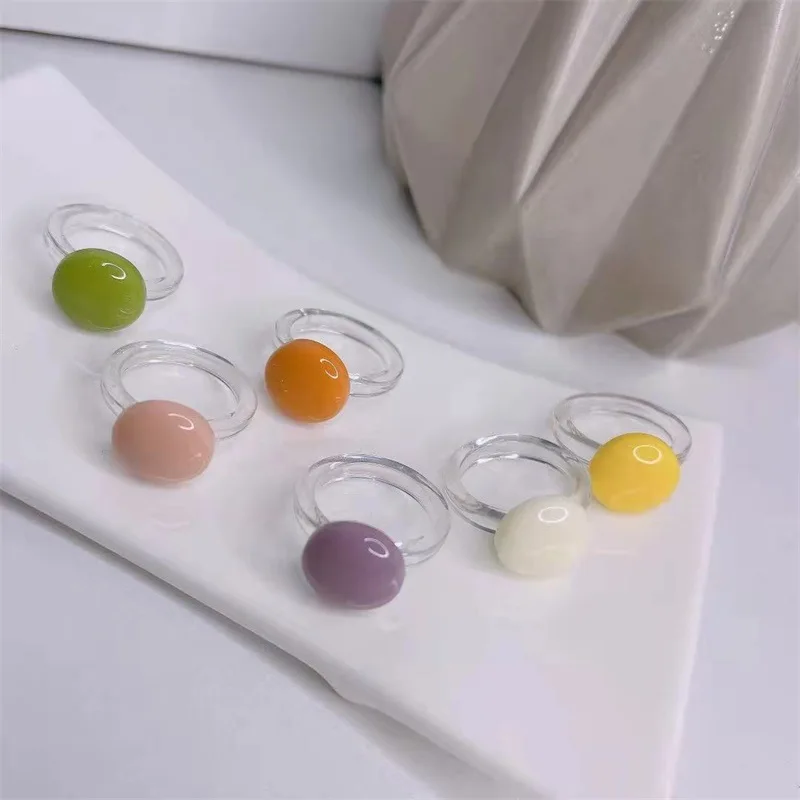 OUYE fashion cute transparent resin ring for women Simple colorful acrylic Ring Jewelry Wholesale cartoon acrylic bean rings
OUYE fashion cute transparent resin ring for women Simple colorful acrylic Ring Jewelry Wholesale cartoon acrylic bean rings