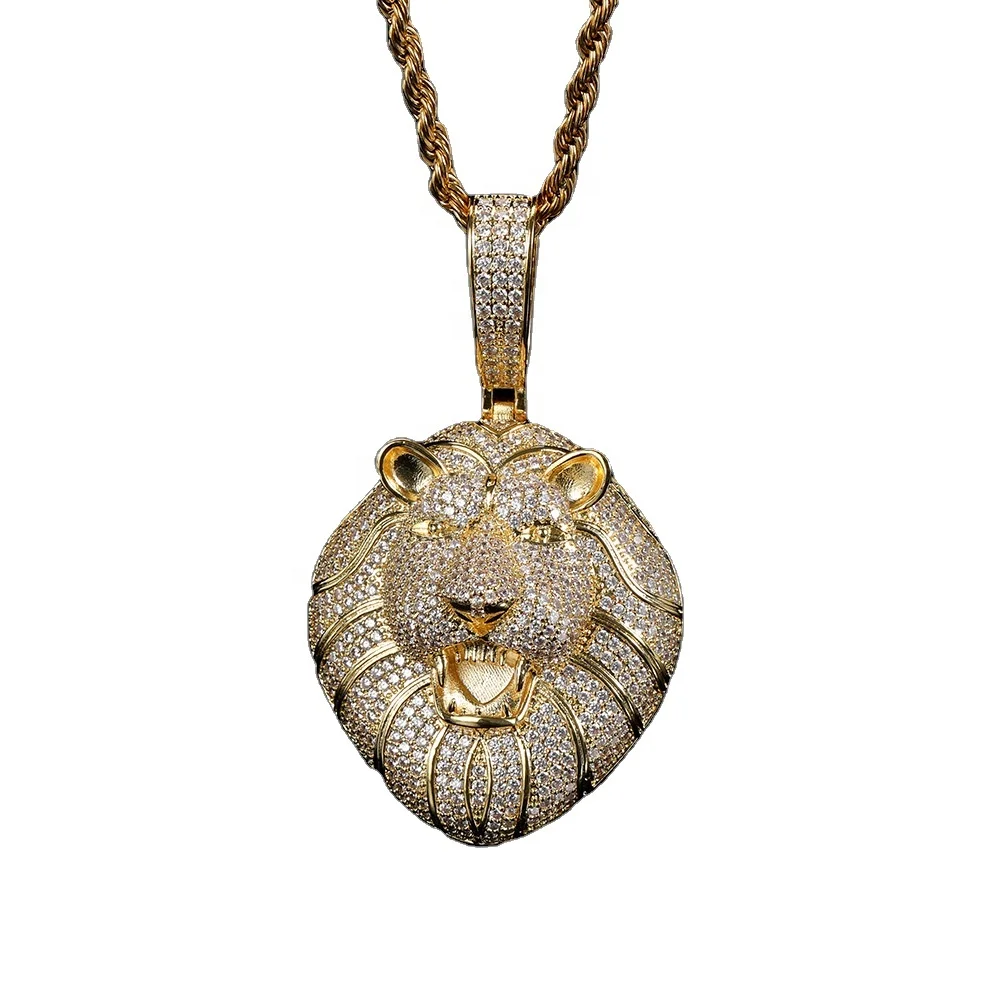 New hip-hop full diamond lion head pendant copper zircon plated 18K gold personalized hiphop jewelry
New hip-hop full diamond lion head pendant copper zircon plated 18K gold personalized hiphop jewelry