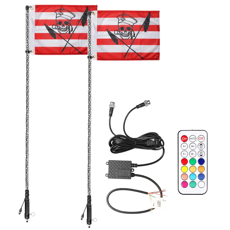 A Set Of Two 6Ft 72 Inch High Visibility Multi Color Chasing Led Whip, Chasing dancing colors
A Set Of Two 6Ft 72 Inch High Visibility Multi Color Chasing Led Whip, Chasing dancing colors