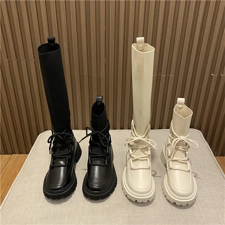 Winter Solid Fashion Thick Heeled Lace Up Round Toe Knee High Shoes Platform Ankle Boots Women's Martin Boots
Winter Solid Fashion Thick Heeled Lace Up Round Toe Knee High Shoes Platform Ankle Boots Women's Martin Boots